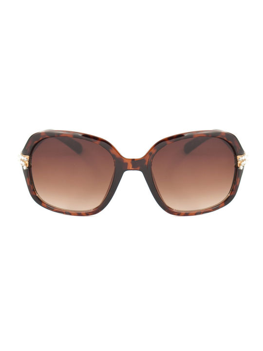 Guess Women's Sunglasses with Brown Tartaruga Plastic Frame and Brown Gradient Lens GF0405 52F