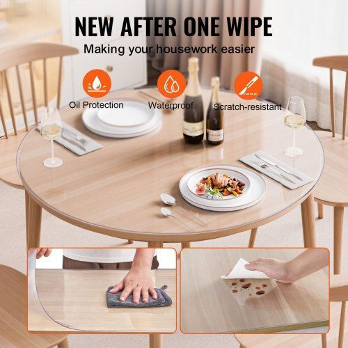 Vevor Table Protector 48" Round Clear 2.0mm Yxpvczb48x48ugukxv0 Vevor Table Protector 48" Round Clear 2.0mm Yxpvczb48x48ugukxv0