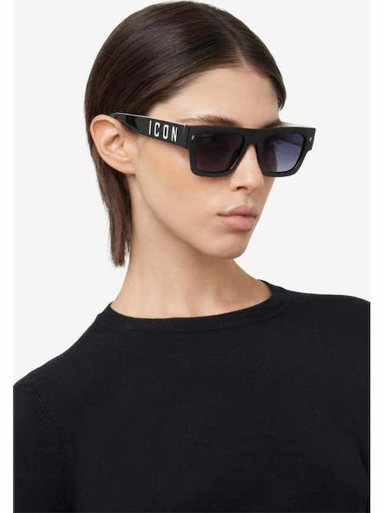Dsquared2 Icon Men's Sunglasses with Black Plastic Frame and Black Gradient Lens ICON 0021/S 807/9O