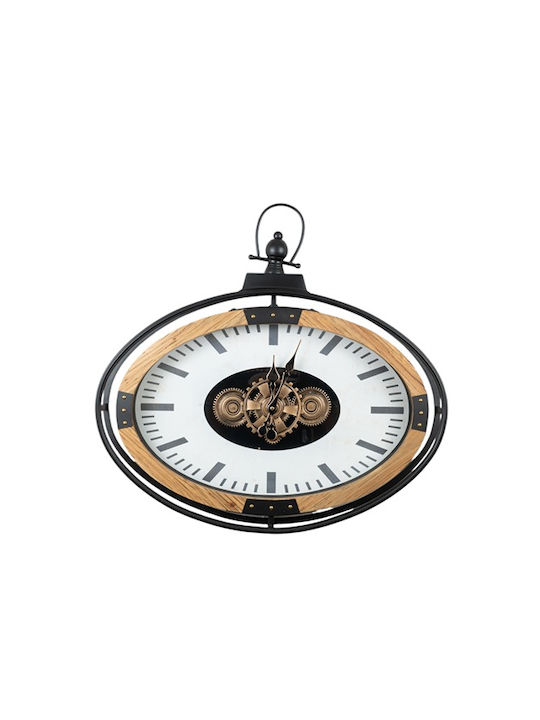 Zen Collection Wall Clock Wooden Black 65x8cm