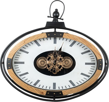 Zen Collection Wall Clock Wooden Black 65x8cm