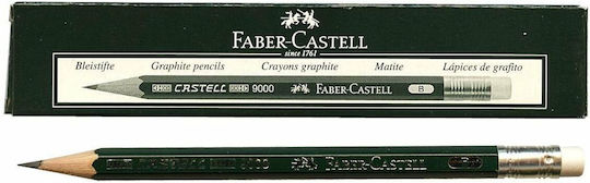 Faber-Castell 9000 Pencil B Set with Eraser 3pcs