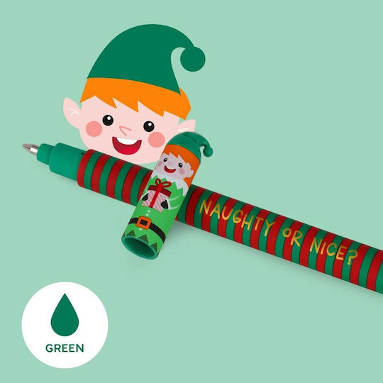 Legami Milano Erasable Pen Gel 0.7mm Red 3pcs Naughty or Nice Santa's Village (Limited Edition)