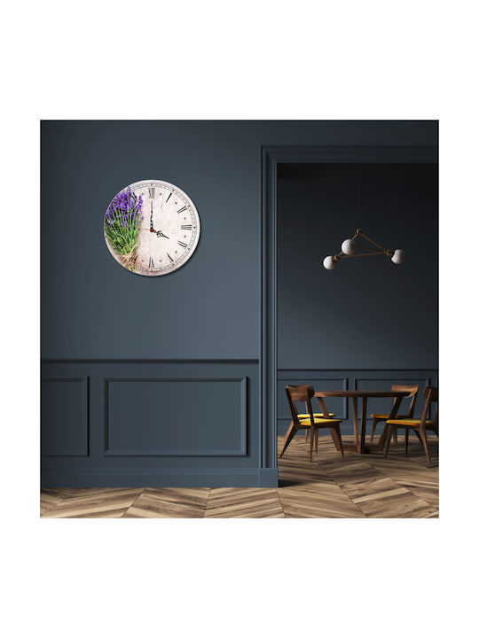 Ceas de Perete pentru Bucătărie Buchet de Lavandă Decorațiune pentru Casă 30cm