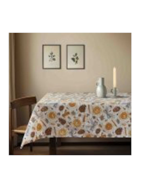 Beauty Home Christmas Tablecloth Fabric Orange L135xW135cm.