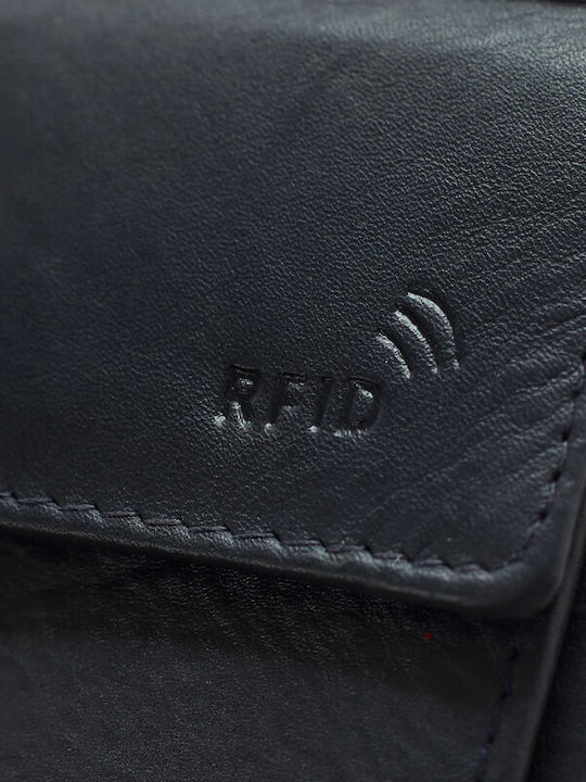 Кожен Мъжки Портфейл с RFID Син
