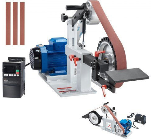 Vevor 72x2" Variable Speed Belt Grinder Vfd 3 Molds Sdmc1500w722vbgptv2