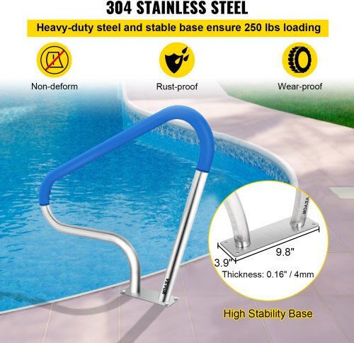 Vevor Pool Handle made of Stainless Steel 99.06x81.28cm Blue