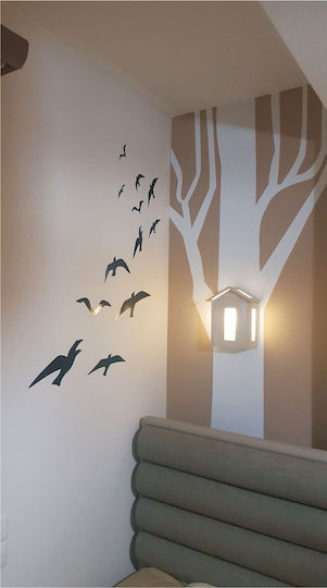 Kids Wall Sticker Tree Birds Dark Blue