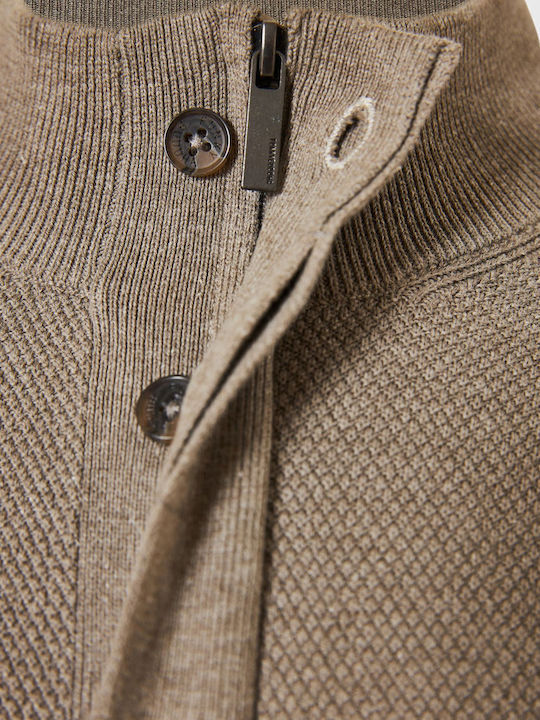 Langarmbluse Beige
