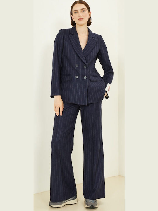 Damen Stoff Hose Blue