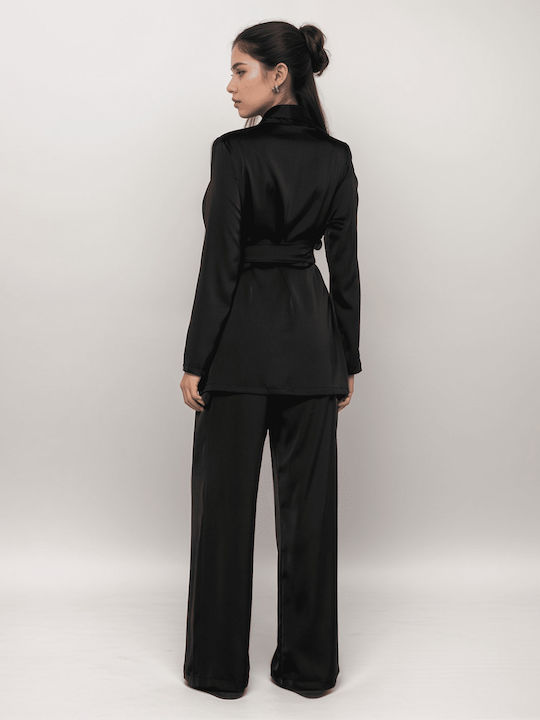 Femei Black Set cu Pantaloni cu elastic