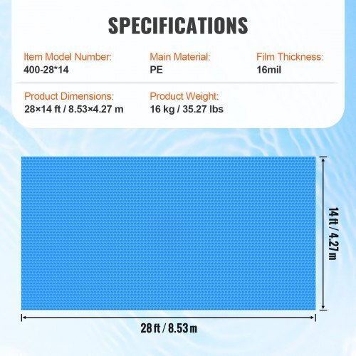 Vevor Solar Pool Cover 853.44x426.72cm 1pcs