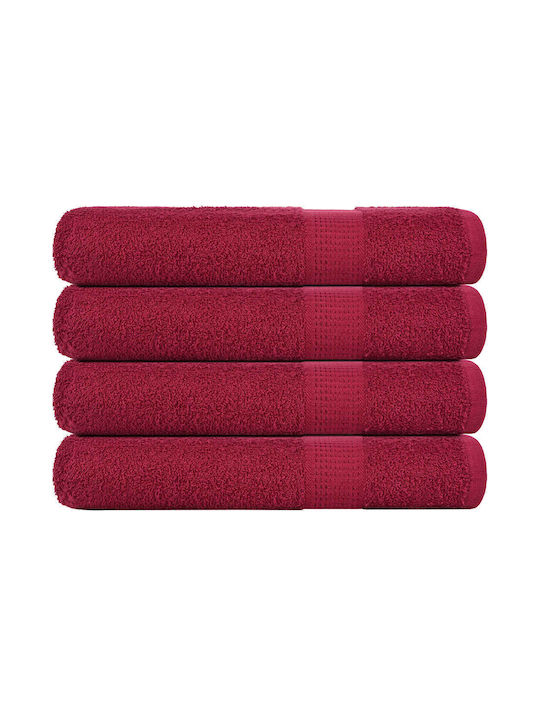 vidaXL 4pc Bath Towel Set 100x200cm. Bordeaux