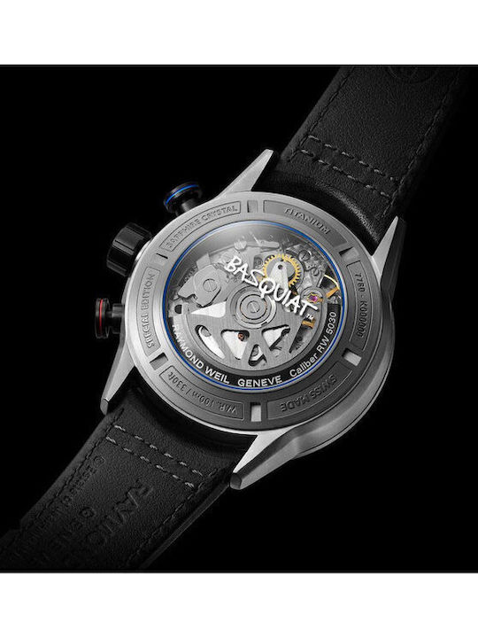 Raymond Weil Ανδρικό Ρολόι Χρονογράφος Αυτόματο με Μαύρο Δερμάτινο Λουράκι