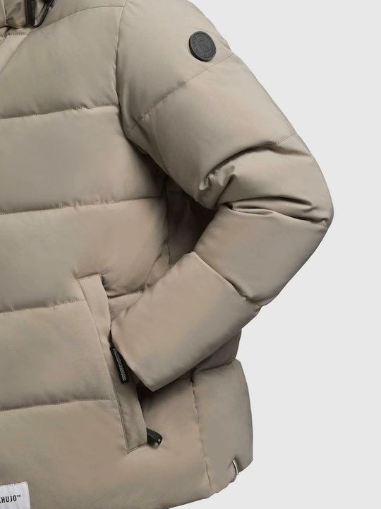 Jacket Puffer Waterproof and Windproof Light Gray