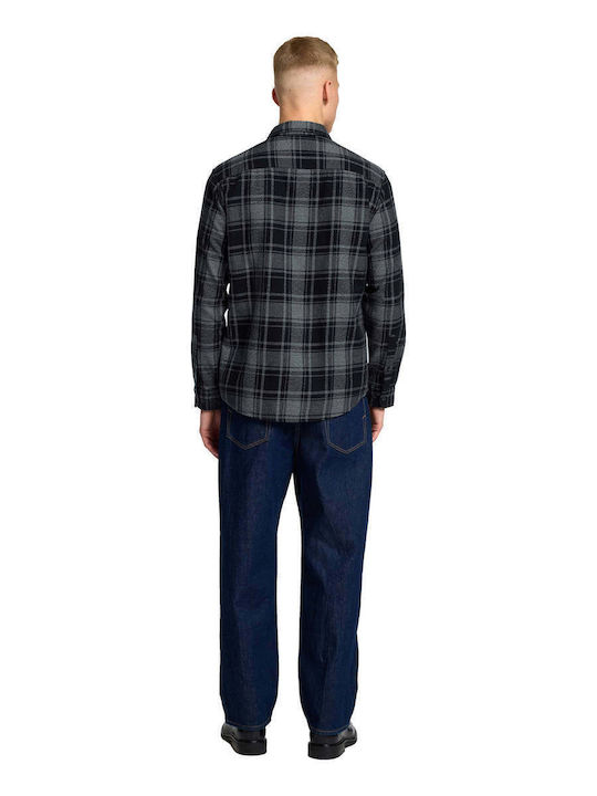 Langärmlig Flanell Hemd Black