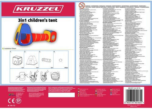 3-in-1 Children's Play Tent Kruzzel 23871