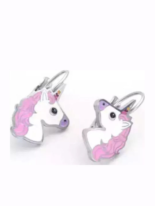 Set Copii Colier-Cercei Oțel Hipoalergenic Unicorn 316l Argintiu Bode 04014