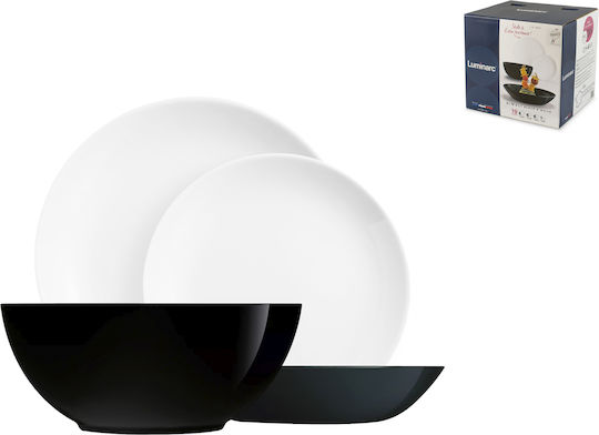 Luminarc Σερβίτσιο Πιάτων Γυάλινο Μαύρο 19τμχ 0883314750362