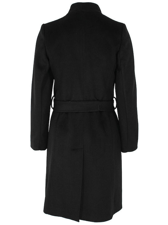 Forel Women's Midi Coat with Belt black