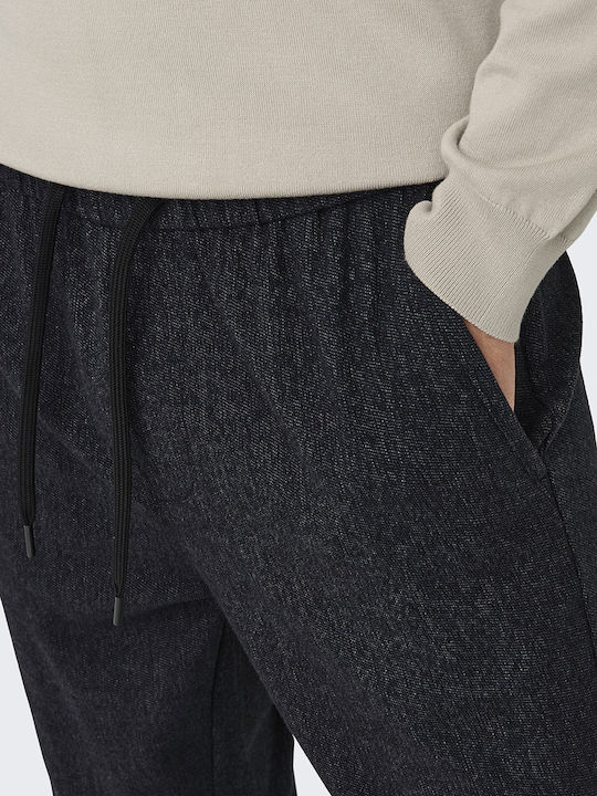 Παντελόνι Ελαστικό σε Tapered Γραμμή Black