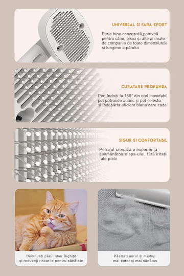 Electric Pet Grooming Brush Mdro Massage Function Negative Ion Sterilization Wood Lamp Pointer Playtime Usb Charging