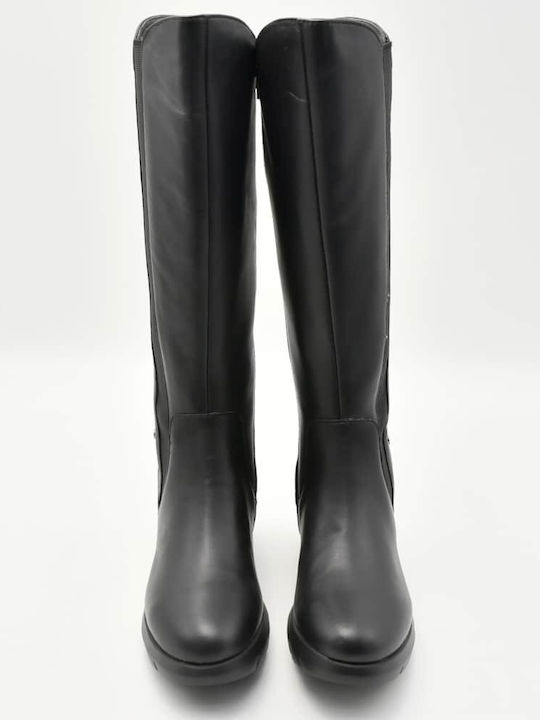 Leder Damenstiefel Schwarz
