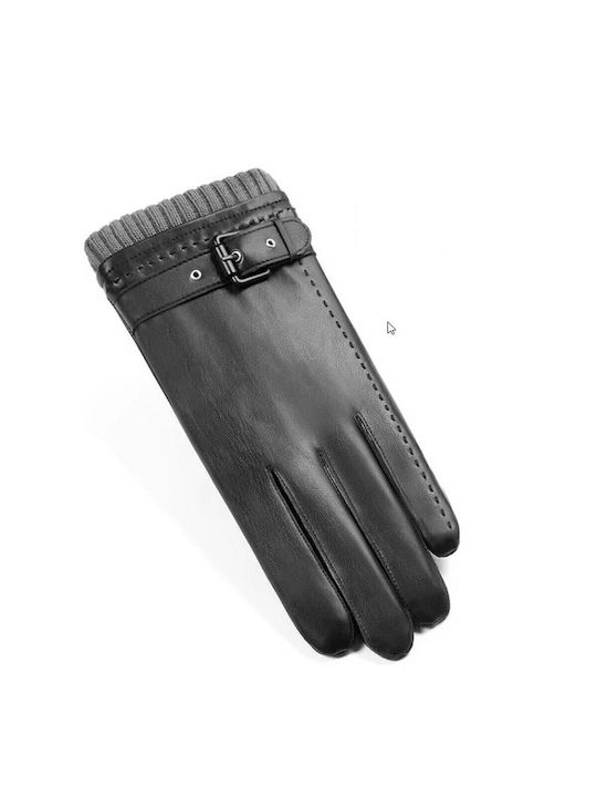 Martin & Co Unisex Leather Touch Gloves Black