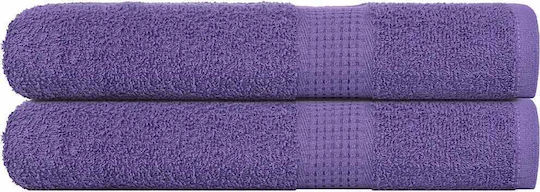 vidaXL Set 2 Hotel Pool and Beach Towels 200x80 cm Purple