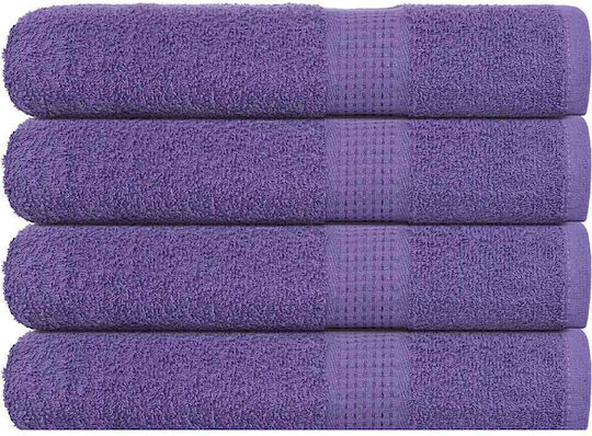 vidaXL Set 4 Hotel Pool and Beach Towels 200x80 cm Purple