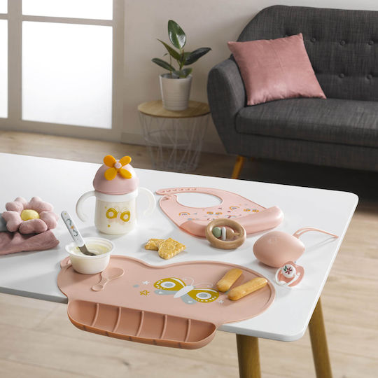 Wasserdicht Lätzchen Silikon mit Tasche Fantasy Garden für 6 m+