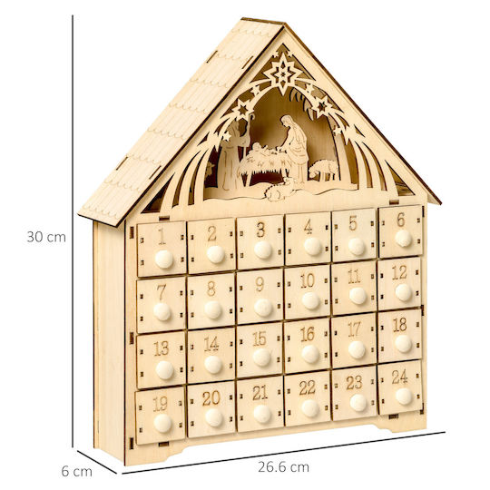 HomCom Adventskalender Holz
