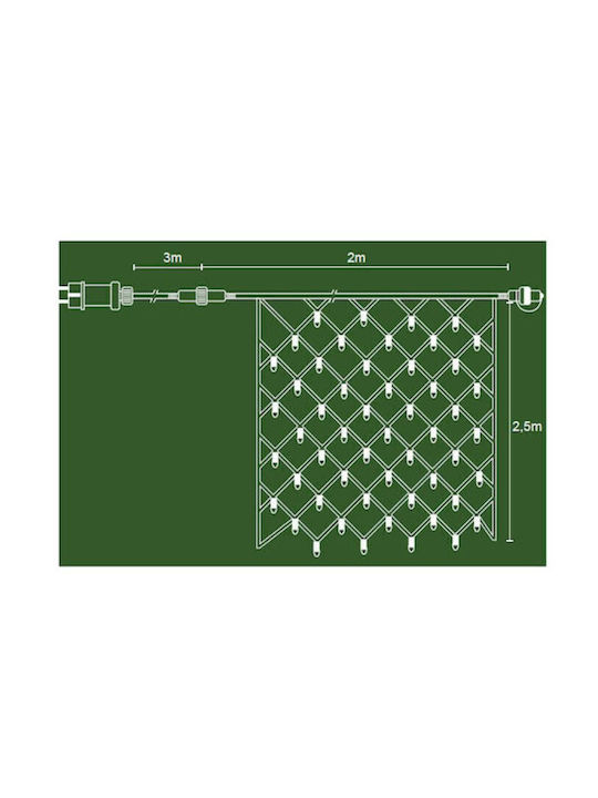 320 Lichterketten LED 5m. x 200cm Kaltes Weiß Typ Netz 1Stück