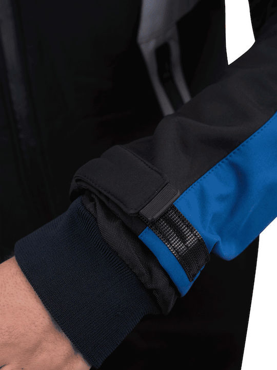 Ανδρικό Μπουφάν Μηχανής Softshell 4 Εποχών Αδιάβροχο Μαύρο