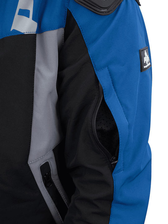 Ανδρικό Μπουφάν Μηχανής Softshell 4 Εποχών Αδιάβροχο Μαύρο