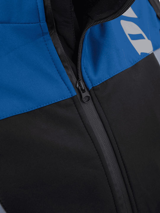 Ανδρικό Μπουφάν Μηχανής Softshell 4 Εποχών Αδιάβροχο Μαύρο