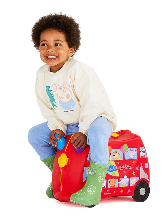 Trunki Peppa Pig Детска Куфара За Пътуване Кабинен Твърд Розова С 4 Колела Височина 31см
