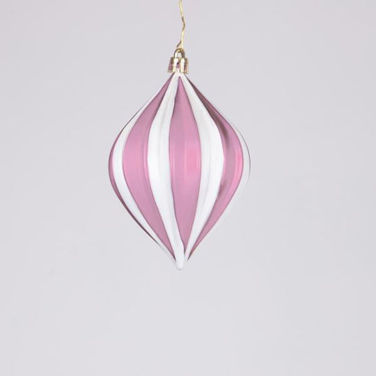 Hanging Ball Ornament Ornament Plastic Pink 10cm Set 3pcs