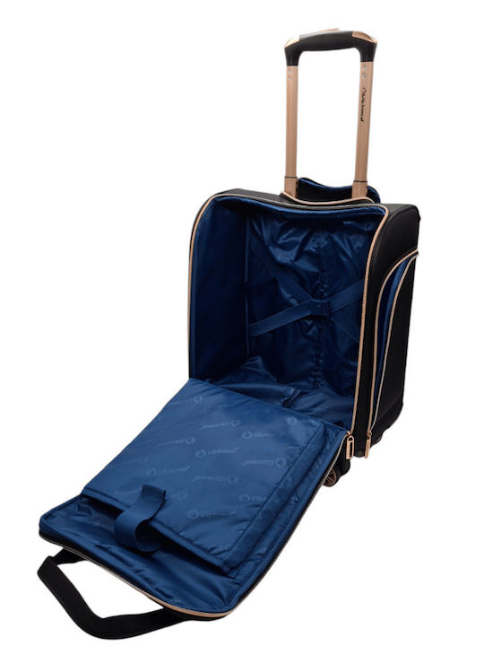 Diplomat Kleine Monaco-Kollektion Kabinen-Stoffkoffer Schwarz mit 4 Rädern Höhe 55cm