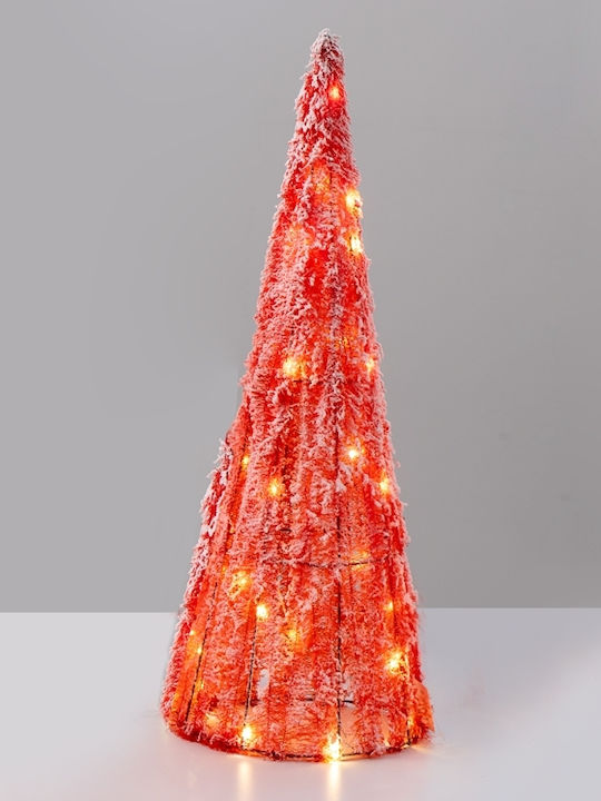 Aca Christmas Decorative Illuminated Tree Cone 60cm Battery Red