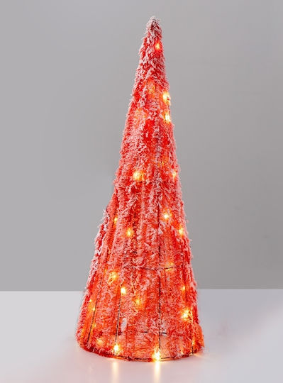 cu lumină LED Decorațiune de Crăciun Plastic Braduleț Conul 60cm. Baterie Roșu