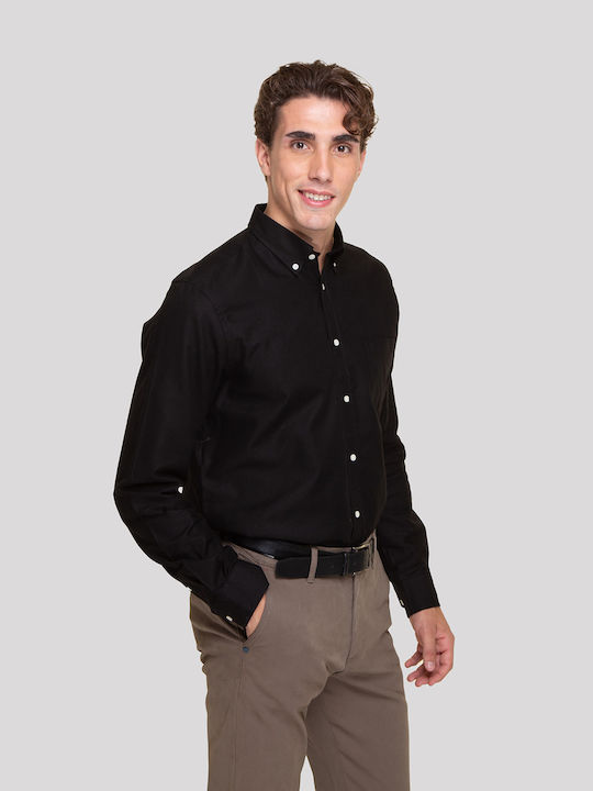 Long-sleeved Cotton Shirt Black
