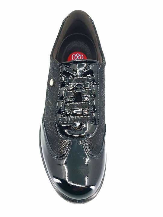Ανατομικά Γυναικεία Slip-On Δερμάτινα Μαύρα