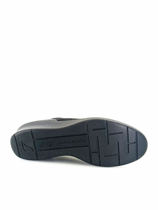 Ανατομικά Γυναικεία Slip-On Δερμάτινα Μαύρα