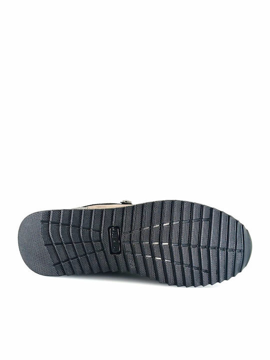 Ανατομικά Γυναικεία Slip-On Δερμάτινα Γκρι