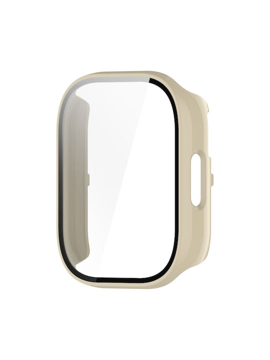 Carcasă de protecție integrată cu film temperat pentru Redmi Watch 5 Active, PC, alb fildeș