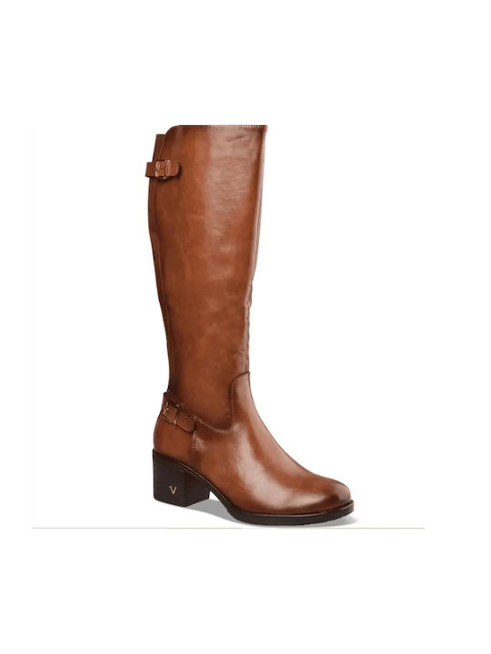 Envie Shoes Leather Women's Boots Riding Brown