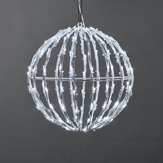 Aca Christmas Plastic Rope Light in Shape Ball White 31x30x30cm 3d Cage Ball