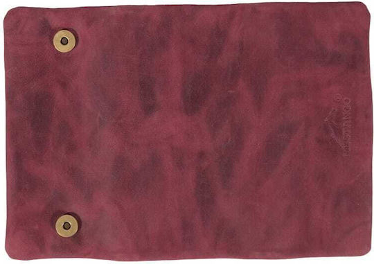 Mestango Leather Tobacco Pouch Shadows With Magnetic Clasp 15.5x8cm Red